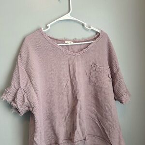 LA MIEL Mauve Textured Top